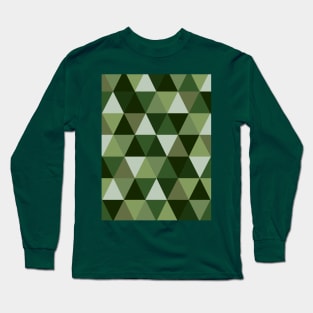 Green Geometric Camo Long Sleeve T-Shirt